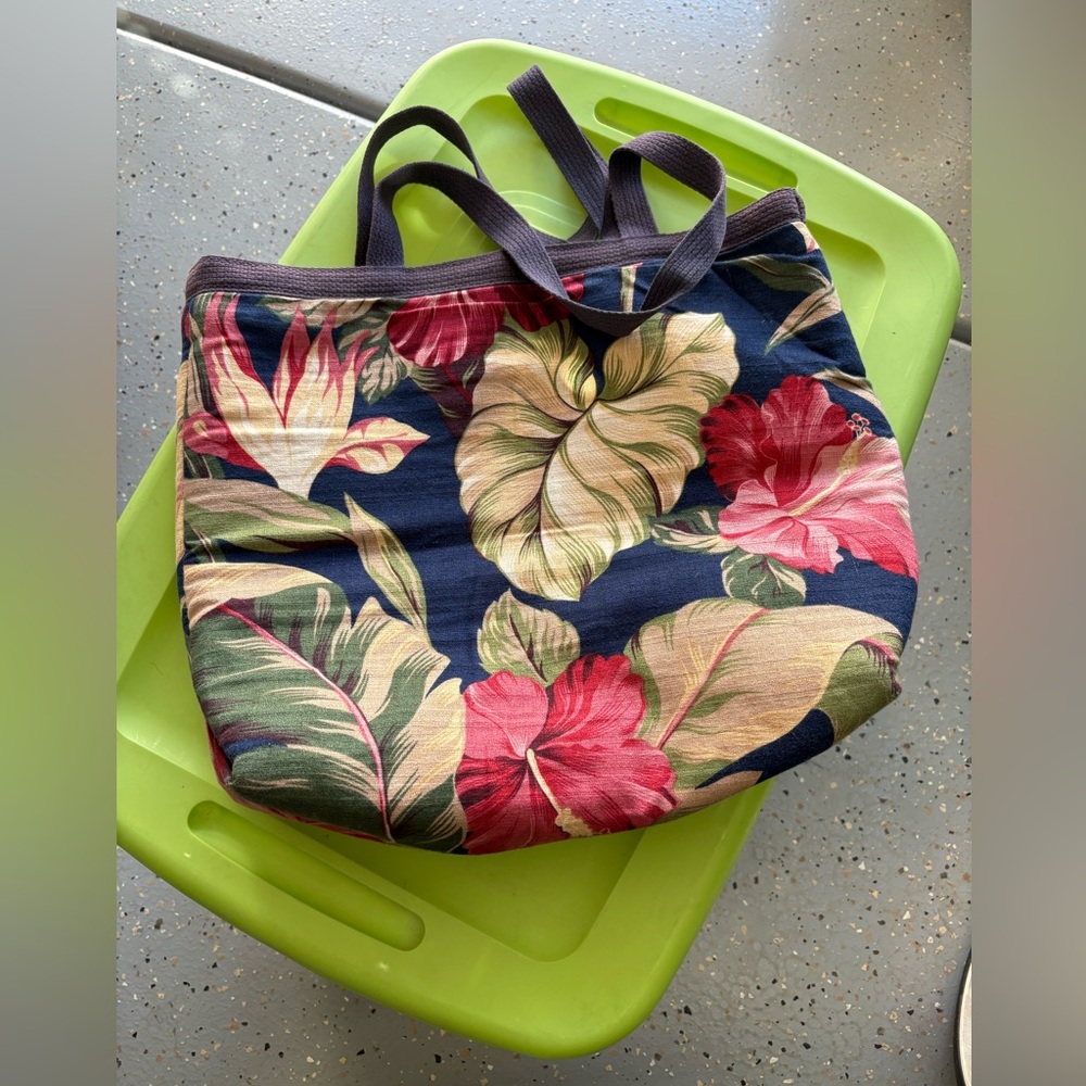 Hawaian Tropical Floral Tote Bag - 16 by 17